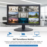 101AV [MT-G4K185] 18.5" Super Sampling Anti-Aliasing 4K Security LED Monitor, Support HDMI up to Ultra HD 4K/8MP 3840x2160, VGA & BNC Input/ BNC Output Build in Speaker Audio Video Display VESA Compatible for CCTV DVR Home Office Surveillance 24/7